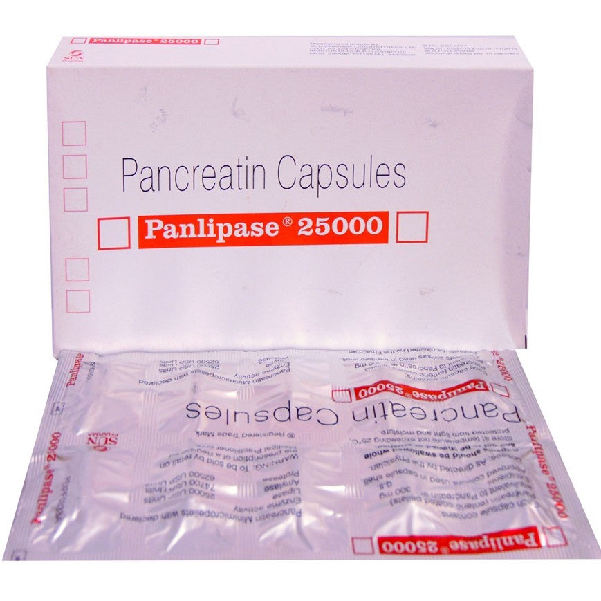 Panlipase Lipase 25000 u, protease 62500 u, amylase 74700 u. image 0